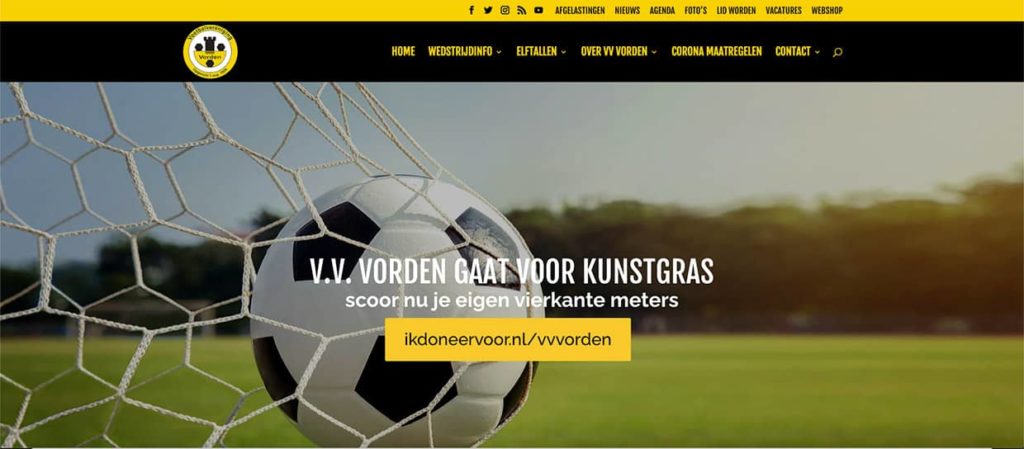 Kunstgras actiepagina online - voetbalvereniging vorden