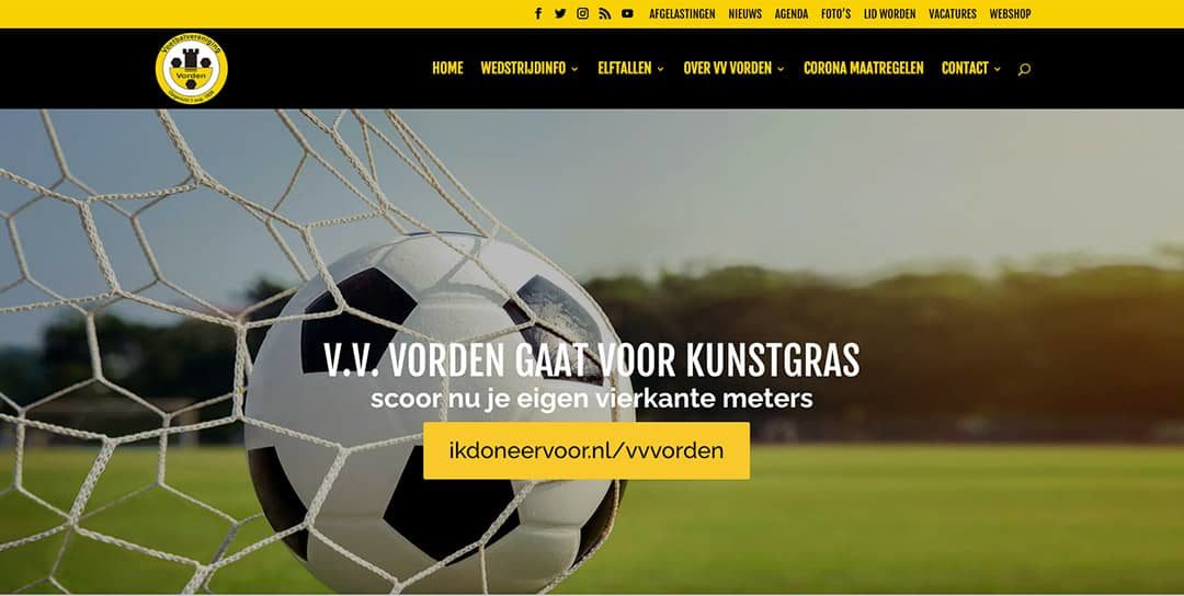 Kunstgras actiepagina online - voetbalvereniging vorden